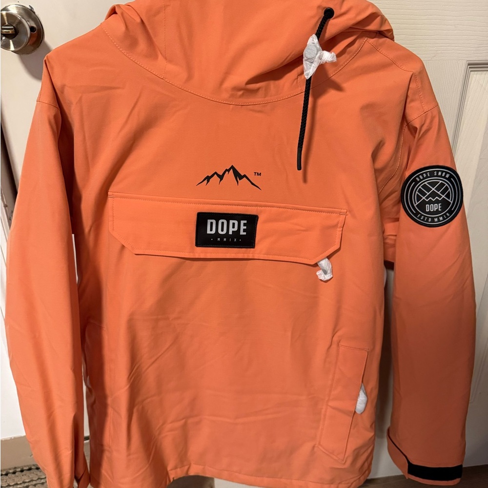 DOPE Orange Ski Anorak Jacket with Hood